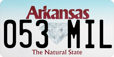 AR license plate 053MIL