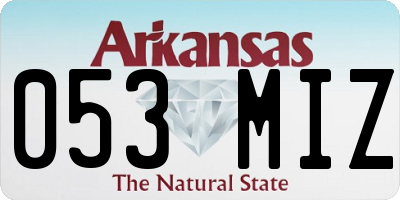 AR license plate 053MIZ