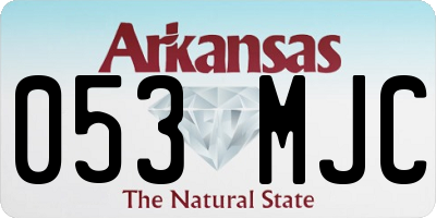 AR license plate 053MJC