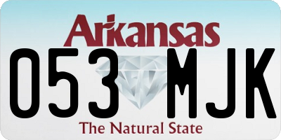 AR license plate 053MJK