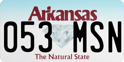 AR license plate 053MSN