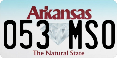 AR license plate 053MSO
