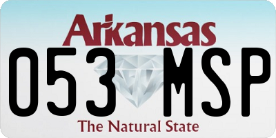 AR license plate 053MSP