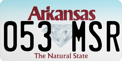 AR license plate 053MSR