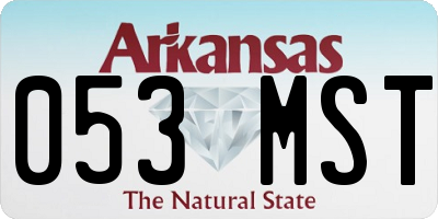 AR license plate 053MST