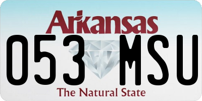 AR license plate 053MSU