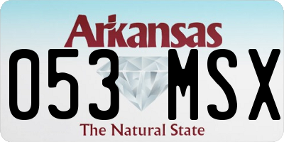 AR license plate 053MSX