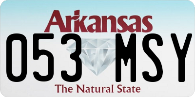 AR license plate 053MSY