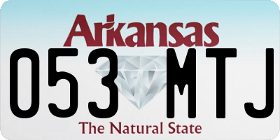 AR license plate 053MTJ