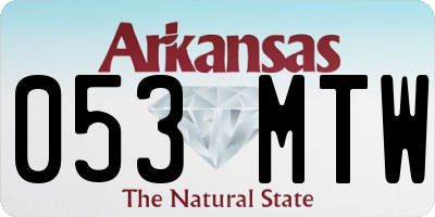 AR license plate 053MTW