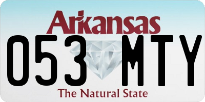 AR license plate 053MTY