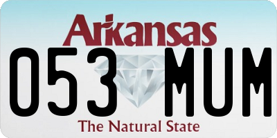 AR license plate 053MUM