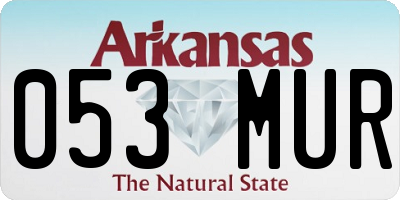 AR license plate 053MUR