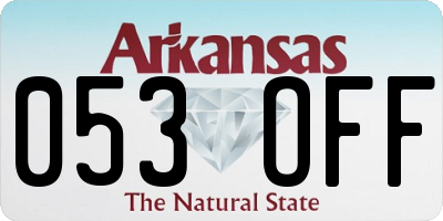 AR license plate 053OFF