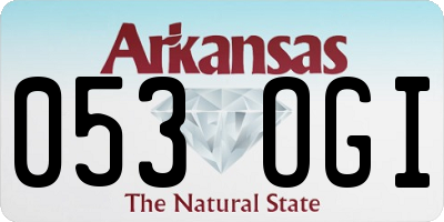 AR license plate 053OGI