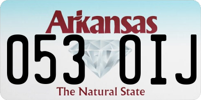 AR license plate 053OIJ