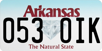 AR license plate 053OIK