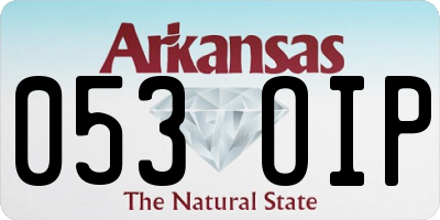AR license plate 053OIP