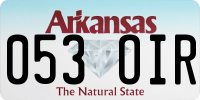 AR license plate 053OIR