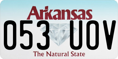 AR license plate 053UOV