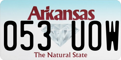 AR license plate 053UOW