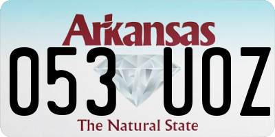 AR license plate 053UOZ