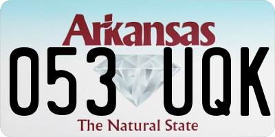 AR license plate 053UQK