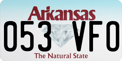 AR license plate 053VFO