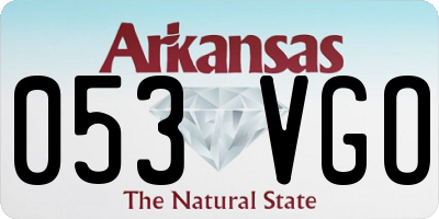 AR license plate 053VGO