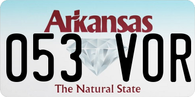 AR license plate 053VOR