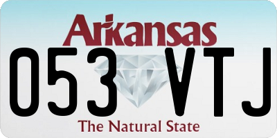 AR license plate 053VTJ