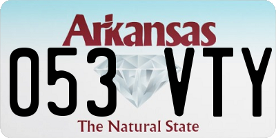 AR license plate 053VTY