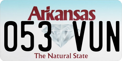 AR license plate 053VUN