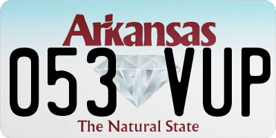 AR license plate 053VUP
