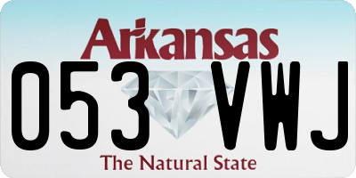 AR license plate 053VWJ