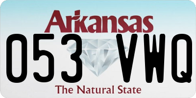 AR license plate 053VWQ