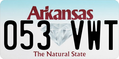 AR license plate 053VWT