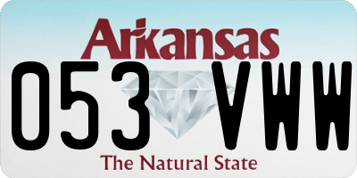 AR license plate 053VWW