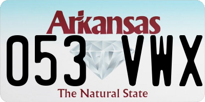 AR license plate 053VWX