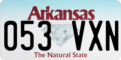 AR license plate 053VXN