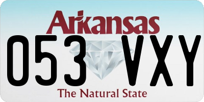 AR license plate 053VXY