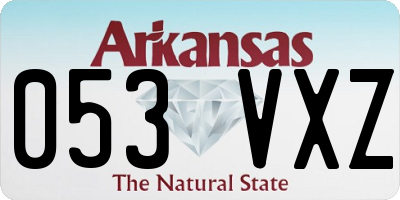 AR license plate 053VXZ