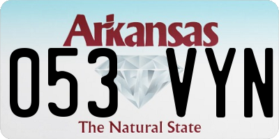 AR license plate 053VYN