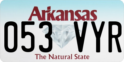 AR license plate 053VYR