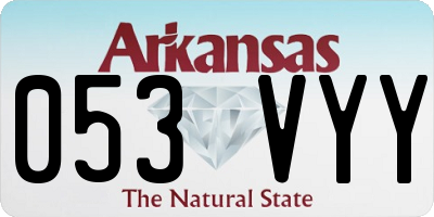 AR license plate 053VYY