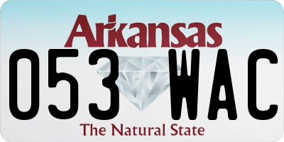 AR license plate 053WAC