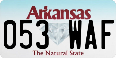 AR license plate 053WAF