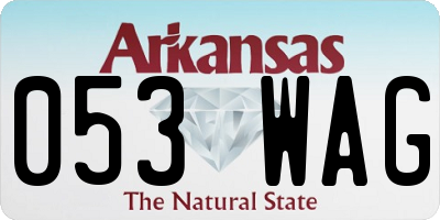AR license plate 053WAG
