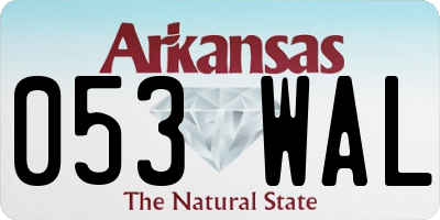 AR license plate 053WAL