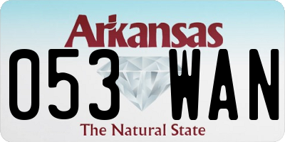 AR license plate 053WAN